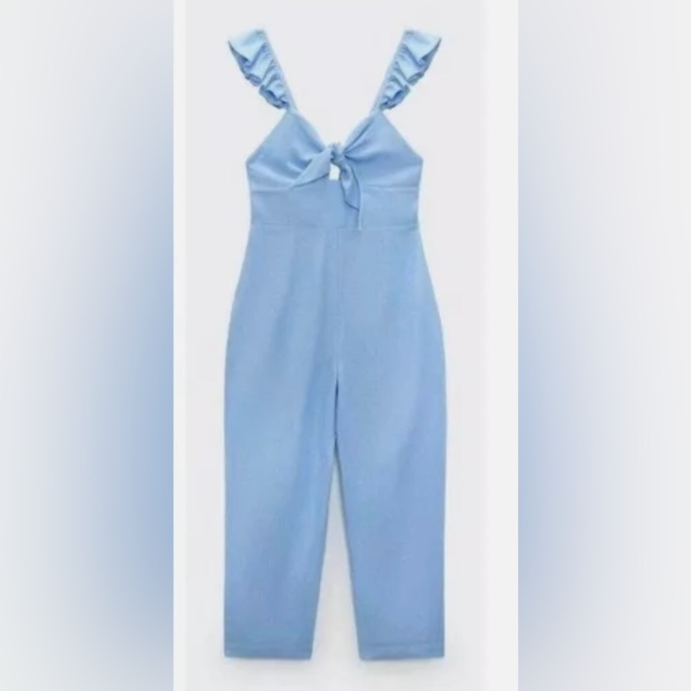 Zara Light Blue Ruffled Jumpsuit